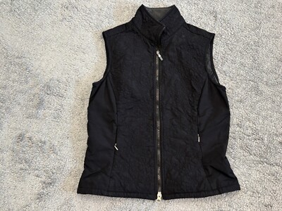 Lucy Tech Vest Womens XS Black Full Zip Yoga Activewear Hiking Floral
