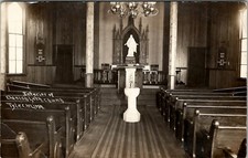 Tyler Minnesota Danish Lutheran Church Interior View 1914 to Viborg Postcard V13