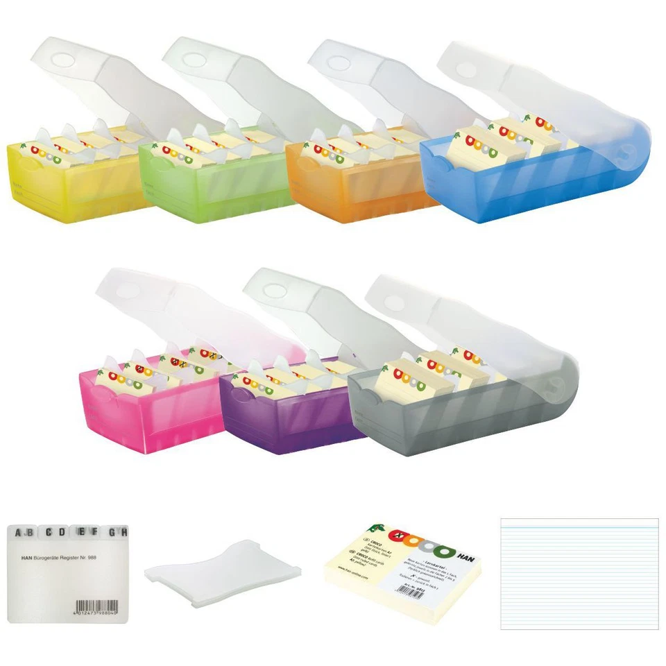 HAN Karteibox Karteikasten Croco A8 998 | Karten | Register [wählbar]