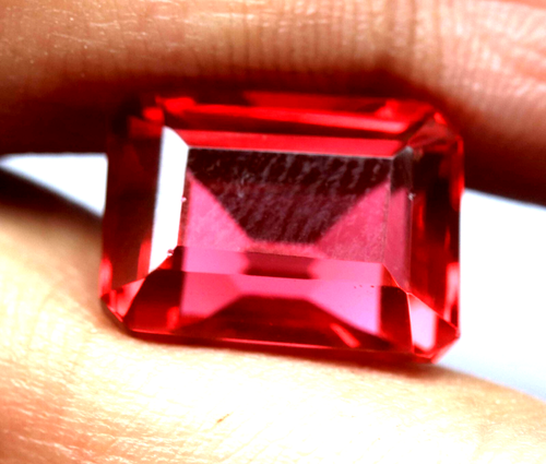 7.75 Ct Certified Natural Madagascar Red Garnet Square Cut Loose Gemstone - Picture 8 of 9