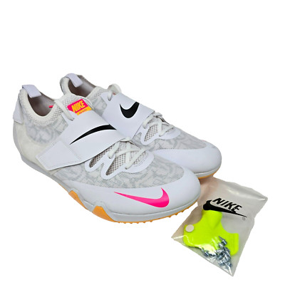 Nike Zoom Pole Vault Elite 3 Track Shoes Men's 12.5 White Orange AA1204-101 New