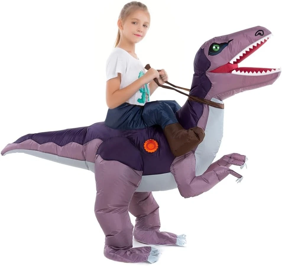 Fast Inflate Ride-On Triceratops Costume for Children - Fun and Easy Wear - Image 3 of 4