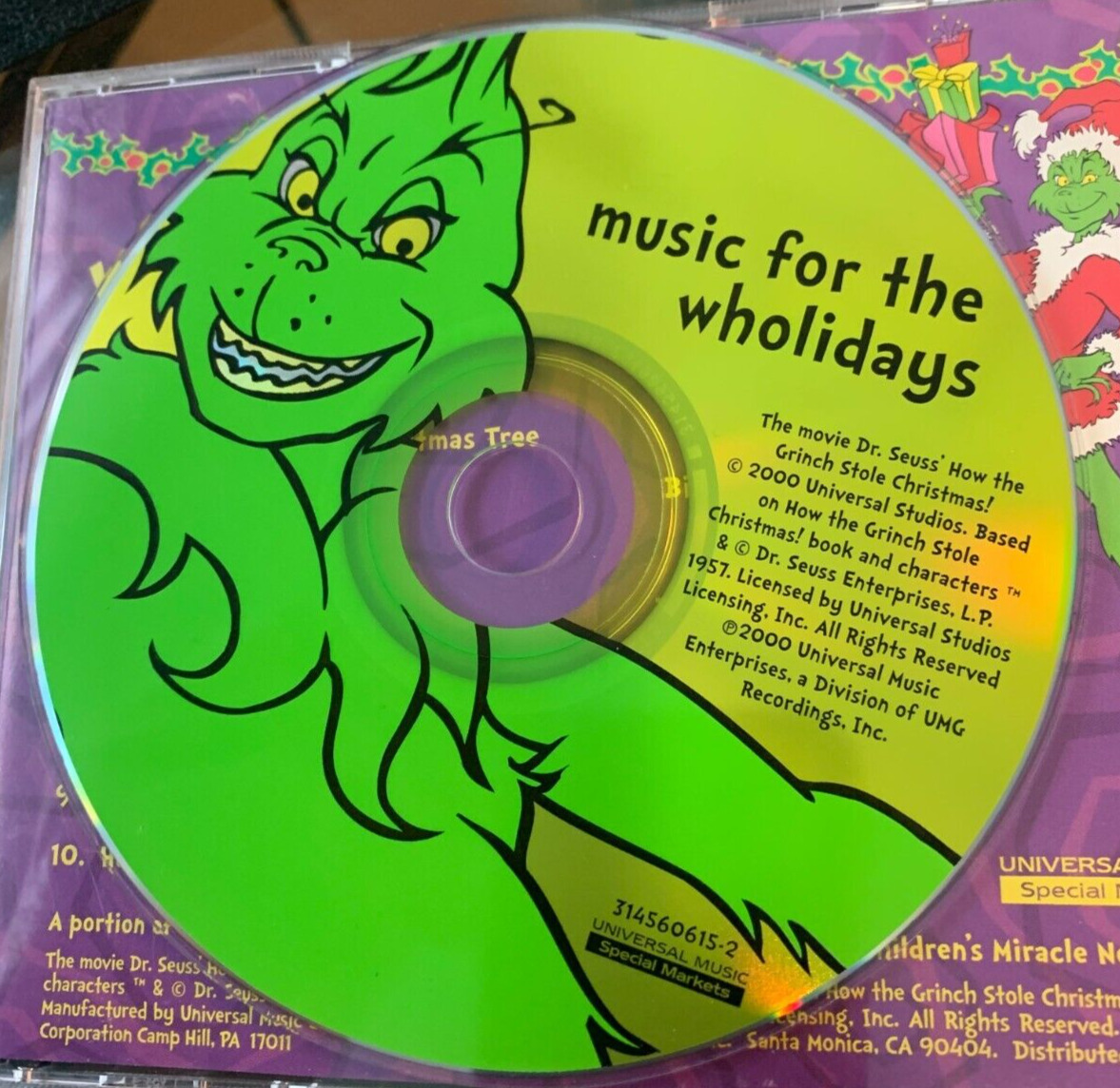 Music For the Wholidays CD Various Artists   CD,   ORIGINAL DISC ONLY  (no case)