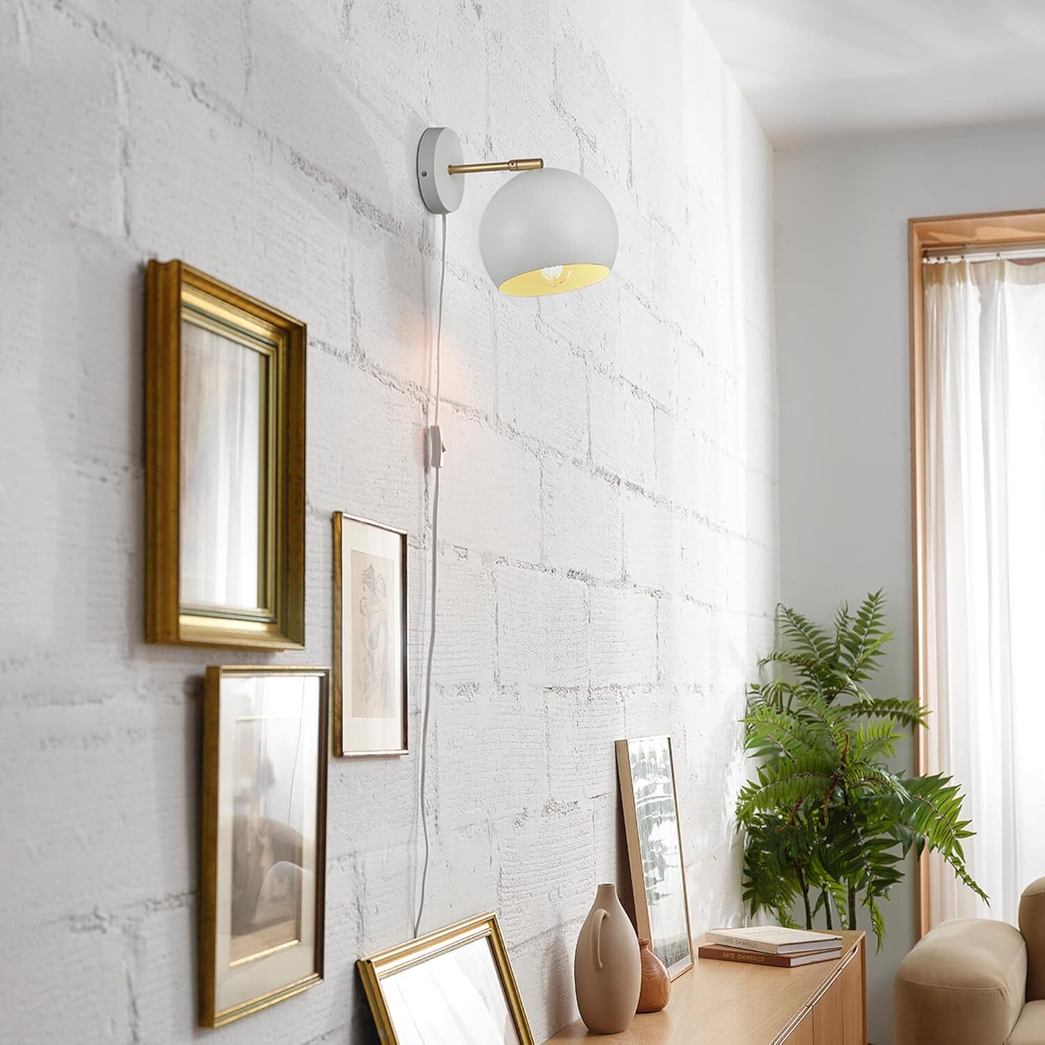 Globe Electric 52077 Molly 1-Light Plug-in or Hardwire Wall White, | eBay