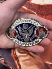 Vintage Liberty Bell Statue Of Liberty Eagle Belt Buckle