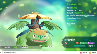 Mega Bisaflor Shiny/Non Shiny 6Dv/Ev Max Let´s Go Evoli/Pikachu