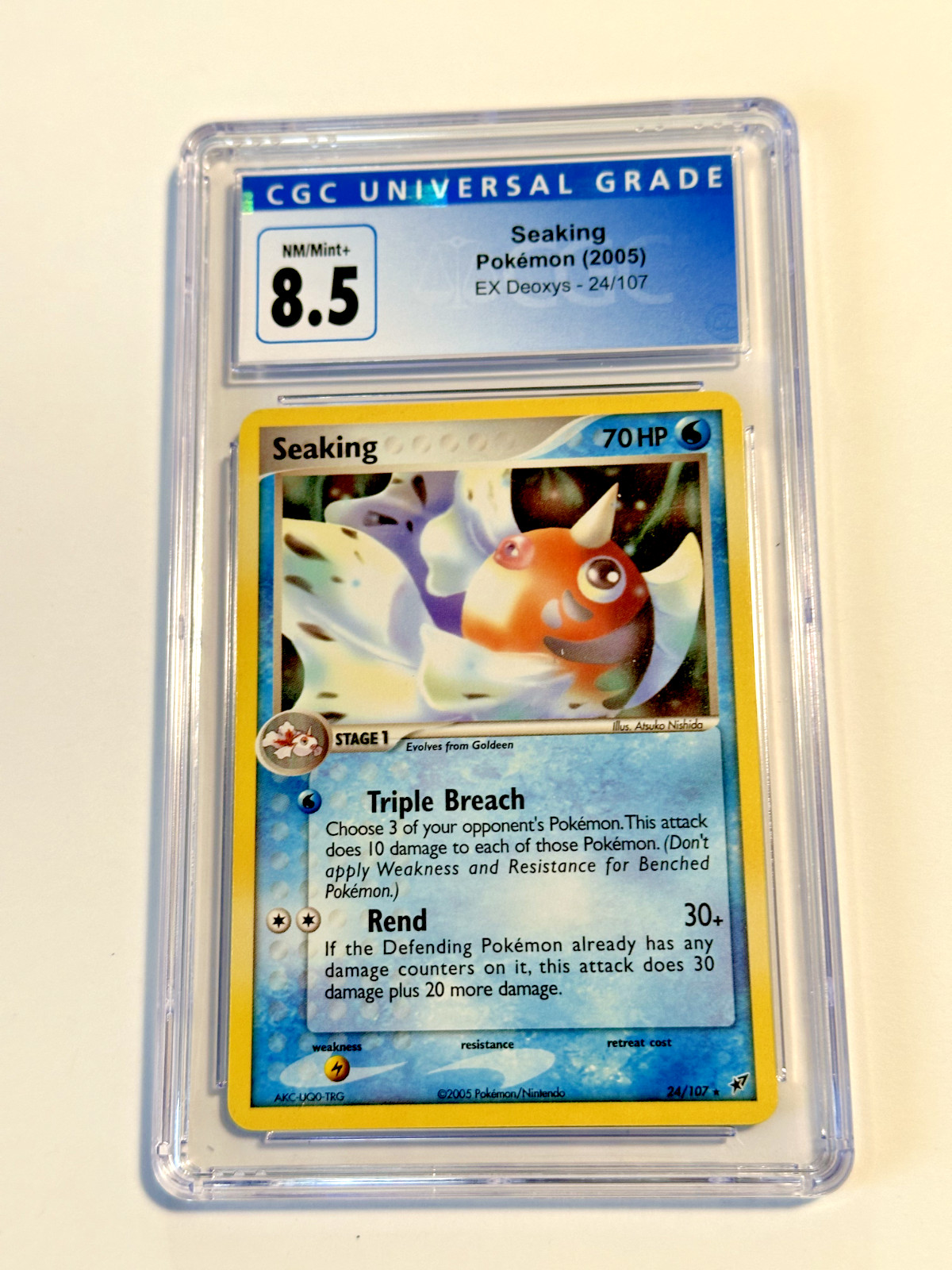 SEAKING EX DEOXYS - 24/107 - CGC 8.5 NEAR MINT 2005 POKEMON