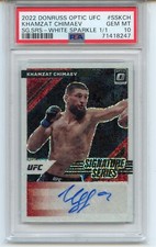 2022 Panini Donruss Optic Khamzat Chimaev White Sparkle Auto 1/1 PSA 10