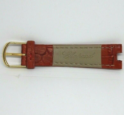 CHOPARD WATCH LEATHER PART BAND SINGLE BUCKLE 16MM CORAL RED COLOR