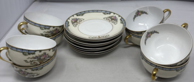 Vintage 16 pc Noritake Favorita Japan Porcelain China Teacup & Saucer Set