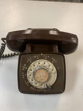 GTE Automatic Electric Telephone Brown Vintage Rotary Classic Dial Desk Phone