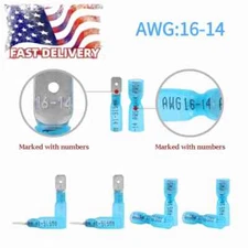 16-14 AWG Heat Shrink Wire Connectors Male Female Spade Crimp Terminals Blue