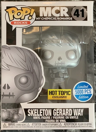 Funko Pop ROCKS MCR MY CHEMICAL SKELETON GERARD WAY PLATINUM 5000 PCS #41 Limite