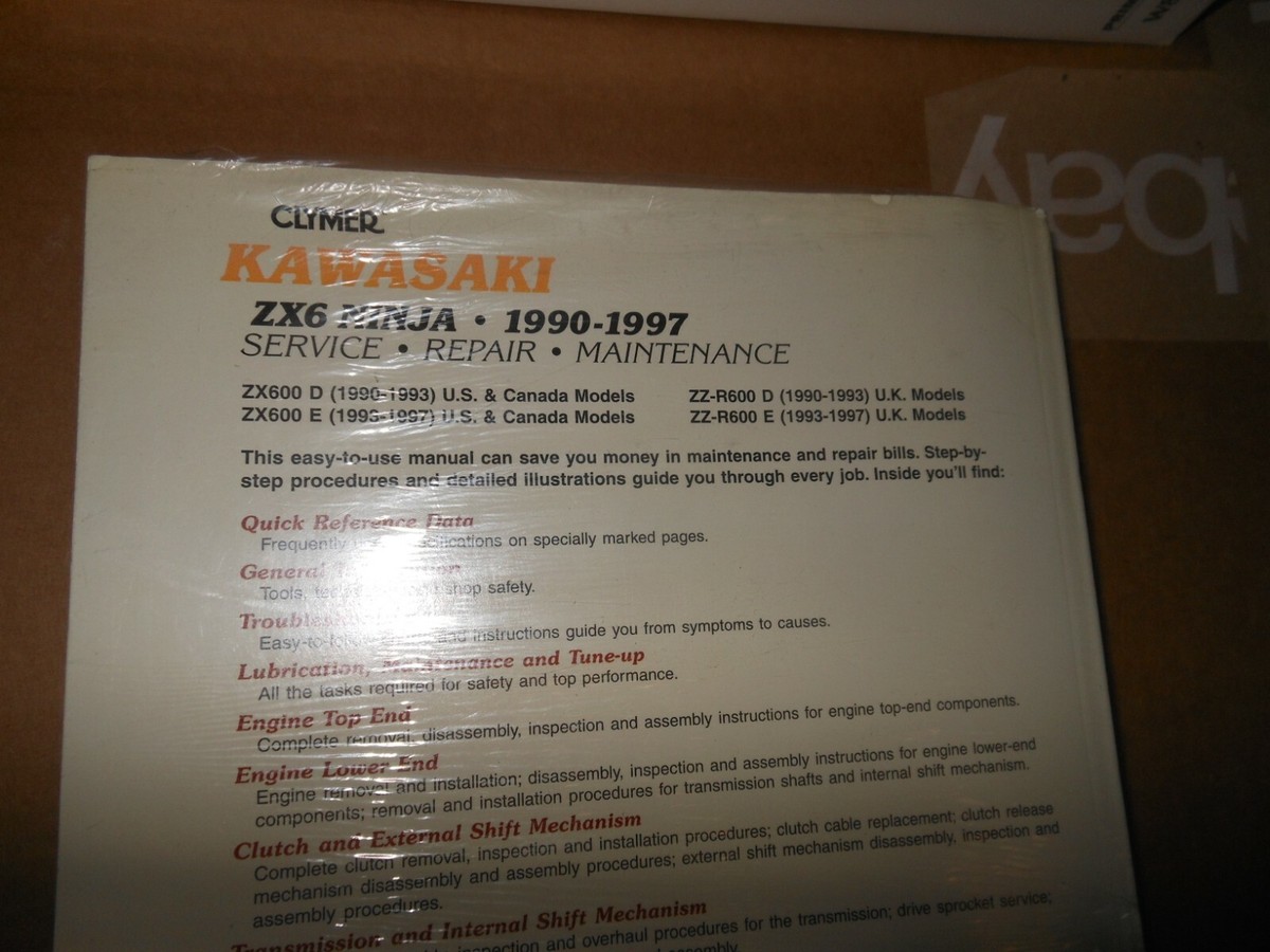 NEW CLYMER Kawasaki 1990-1997 ZX6 Ninja Repair Service Manual