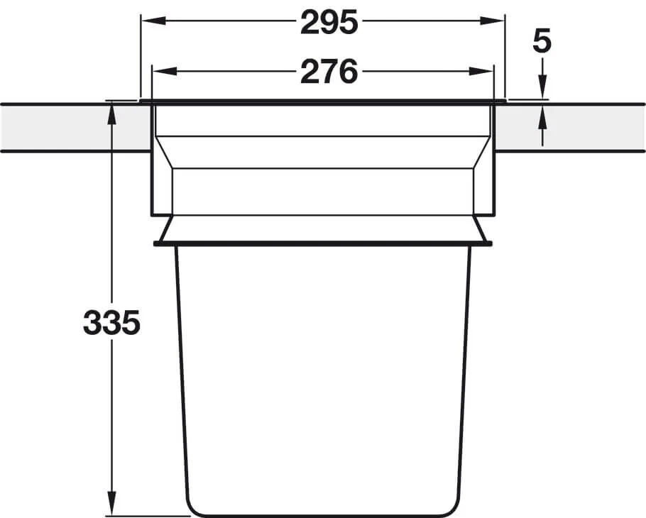 Häfele Abfallsammler Küchen Arbeitsplatte Mülleimer zum Einbauen Bio-Müll 276 mm - Bild 4 von 4