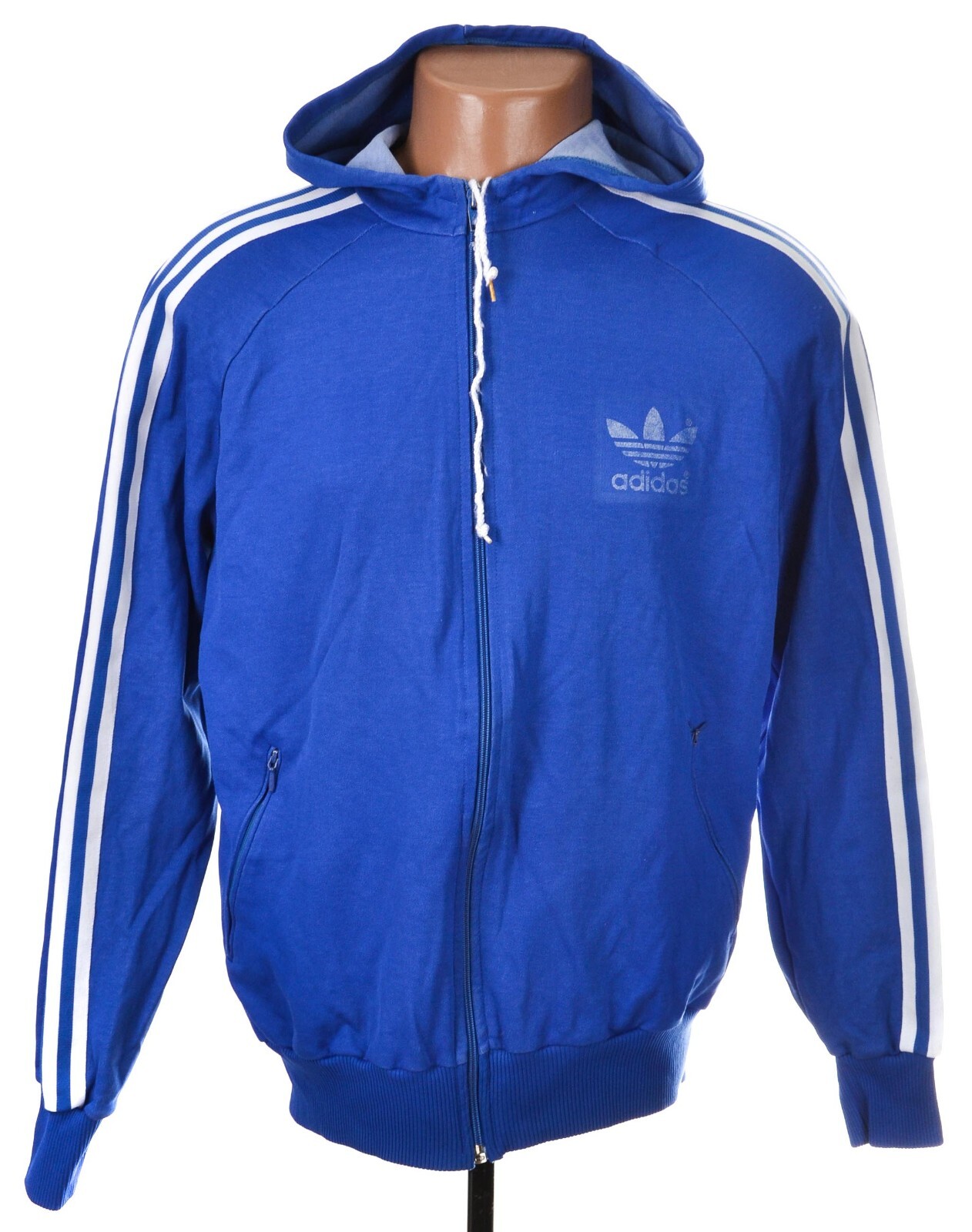 VINTAGE ADIDAS 1980'S BLUE JACKET JERSEY SIZE XL ADULT