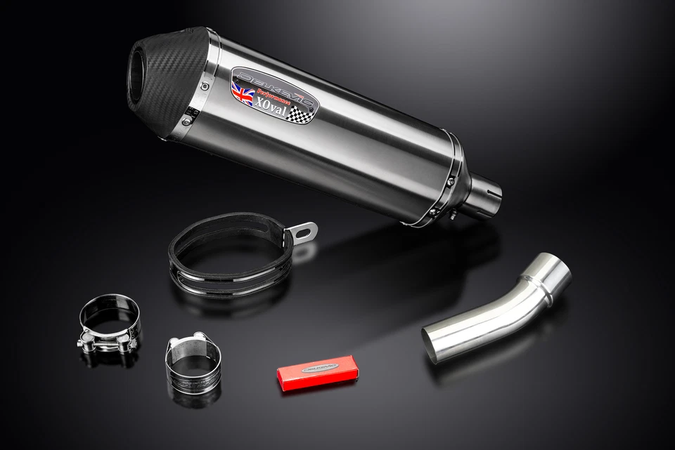 Silenciador de escape de acero inoxidable X-Oval Ducati Diavel 2011-2019 Delkevic Slip On 13,5" Foto 4 de 4