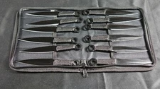 12 PC Ninja Hunting KNIVES Tactical Combat Naruto Kunai Throwing Knife Black Set