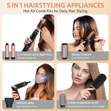 New 5-in-1 Hair Styler Set, Multi-Styler & Travel Case