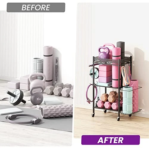Yoga Mat Storage Rack, Home Gym Storage Rack Yoga Mat Holder,  Workout Storage