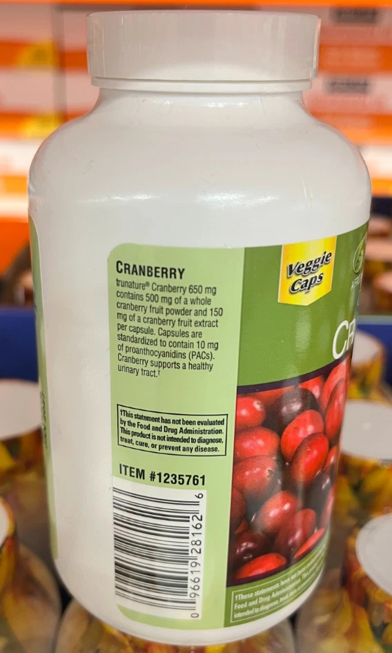 trunature CRANBERRY 650mg, 140 Vegetarian Capsules - Image 2 of 2