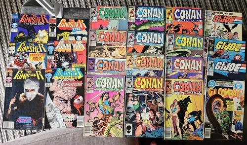 22 Comic Book Lot Marvel DC Conan the Barbarian Punisher GI Joe Vintage