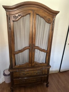 Rimax Brown Resin Rattan Wardrobe Armoire