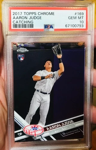 Aaron Judge 2017 Topps Chrome Catching Rookie #169 PSA 10 RC Gem MT Yankees MVP