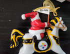 Danbury Mint Pittsburgh Steelers Rocking Horse Santa Christmas Ornament MIB-2007 — photo 6