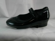 Dance Tap Shoes Revolution Girls 11M Black Mary Jane Leather Loop Strap