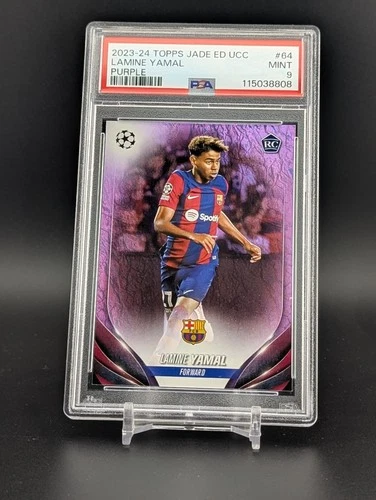 Lamine Yamal 2023-24 Topps Jade ED UCC #64 PURPLE /15 Rookie RC - PSA 9