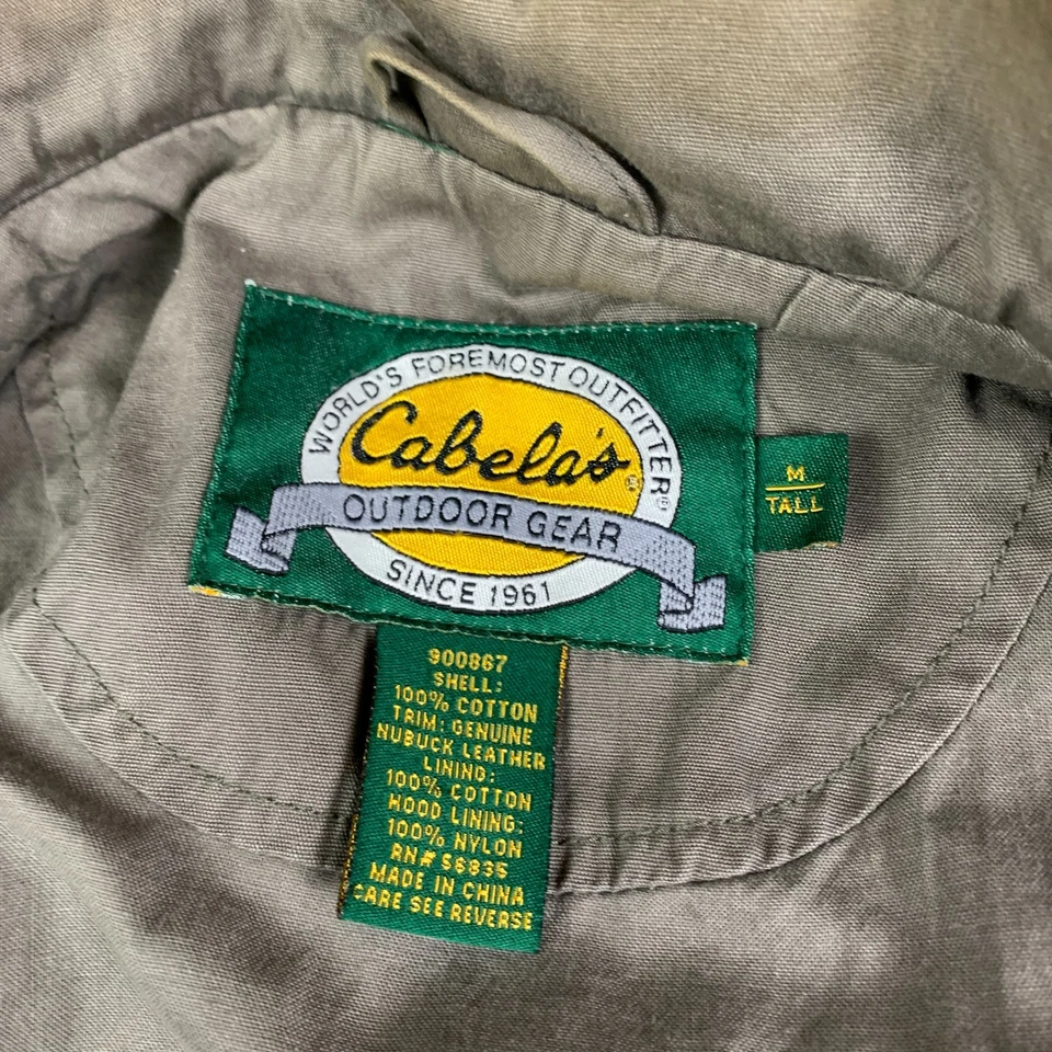 Cabelas Field Jacket Men's M Tall Army Safari Tan Shooting Chore Coat Hunting - Image 3 of 4