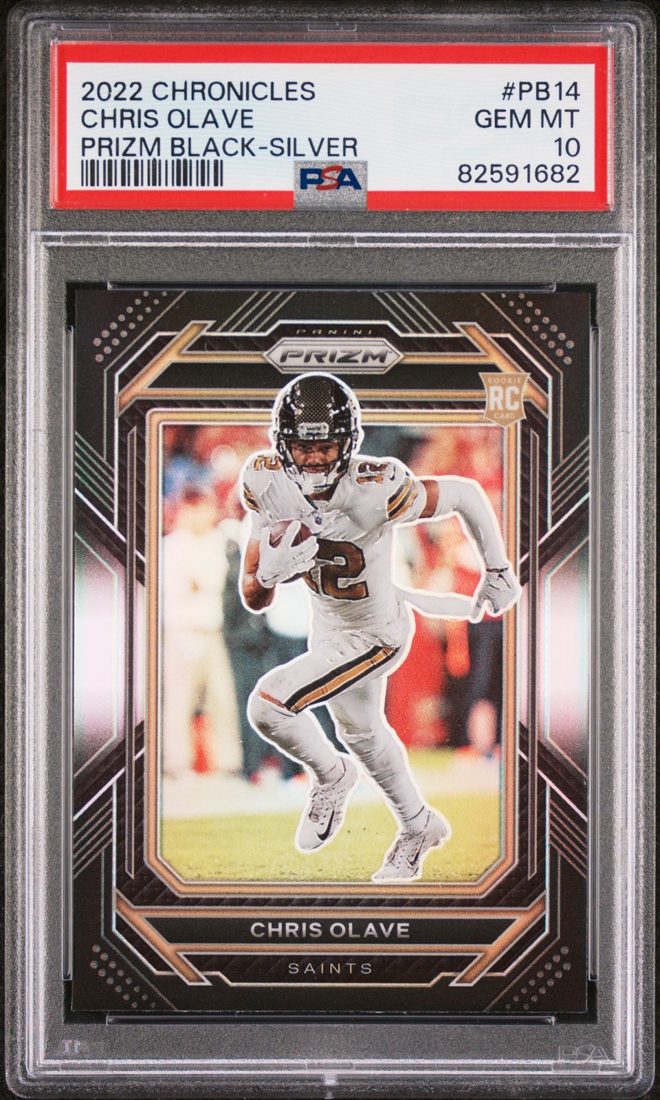 2022 PANINI CHRONICLES PRIZM BLACK SILVER #PB14 CHRIS OLAVE PSA 10
