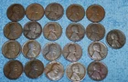 Early Date Lincoln Wheat Cent. Old US Coin Lot Mostly Teens 21 coins