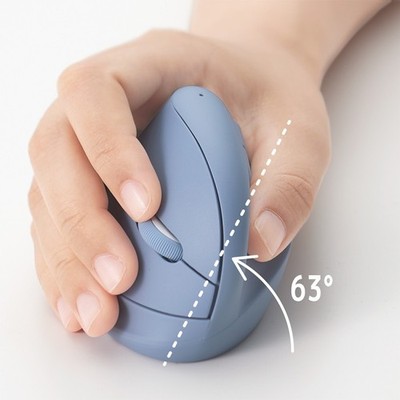 Nakabayashi Digio2 Mini Ergonomic Wireless Mouse 5-Button Silent Blue