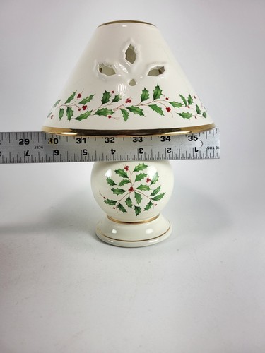 LENOX Holiday Tea Light Lamp Christmas Holly Berry Candle Holder - Picture 10 of 10