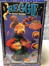 Vintage Telco Creations Reggie The Rocking Reindeer Animated Singing Display