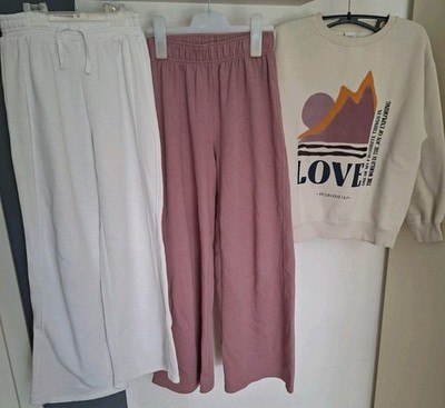   Zara 2x lockere Baggy Hose & Sweatshirt Gr 152 TOP GEPFLEGT   