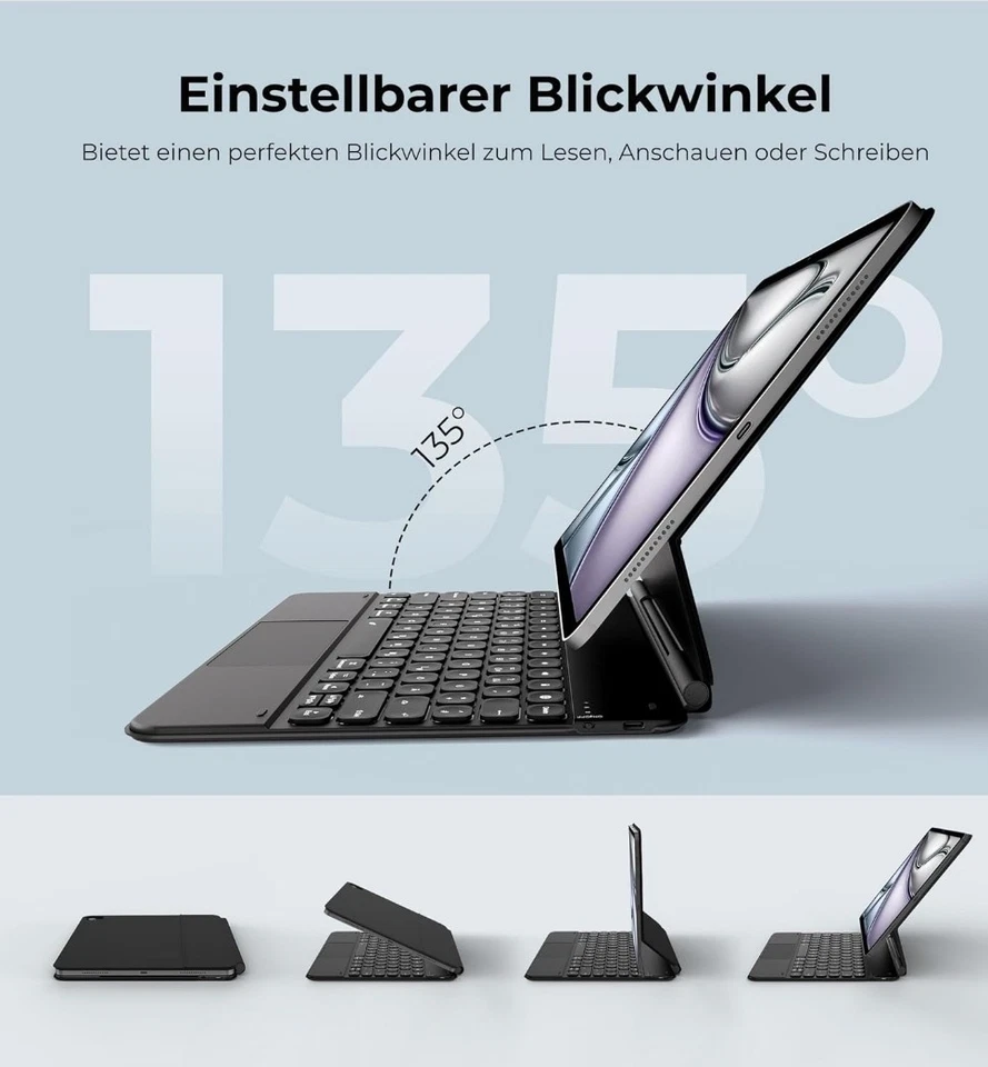 Dracool for iPad Air 13 Inch Keyboard 2024, for iPad Pro 12.9 Case with Keyboard - Bild 4 von 4