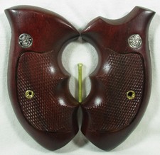 Nuevo, empuñaduras de madera a cuadros para revólveres S&W, marco K, L, culata redonda, 686-64-65-6