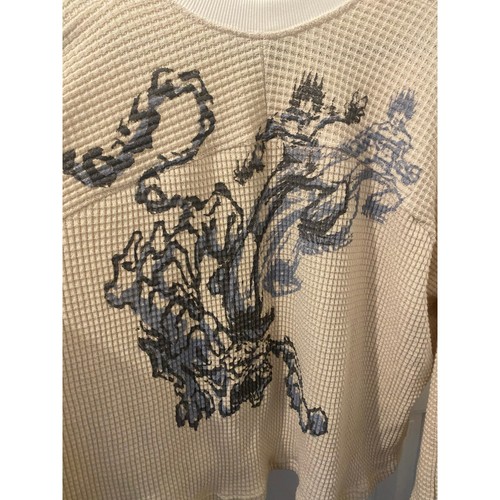 Maglione Iongaf Waffle Knit oversize taglio boxy crema kung fu taglia media - Foto 3 di 7
