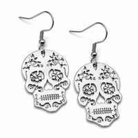 Sugar Skull Ohrringe Gothic Punk Totenkopf Tropfen Dia De Los Muertos