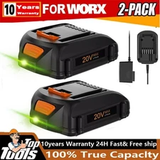 For WORX 20V 8.0Ah MAX Li-ion Battery /Charger Power Tools WA3520 WA3525 WA3575