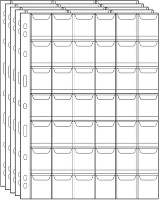 Münzfächer Einsätze Sammelhüllen 42 Taschen 5 Blätter CS0