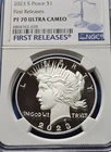 2023 S Silver Peace $1 Dollar First Release PF70 Ultra Cameo Proof NGC