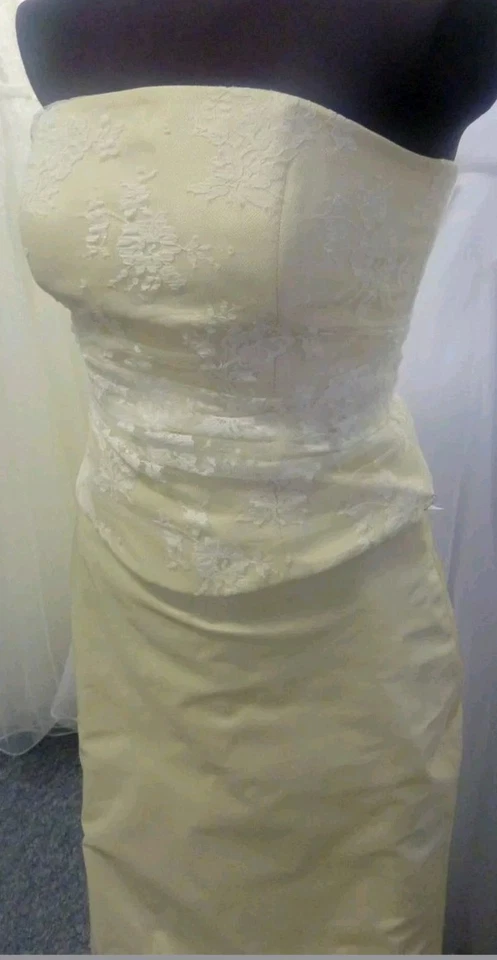 Brautkleid Standesamtkleid Abendkleid  gr. 38 2-teilig champagner  1-B-34 - Bild 3 von 4