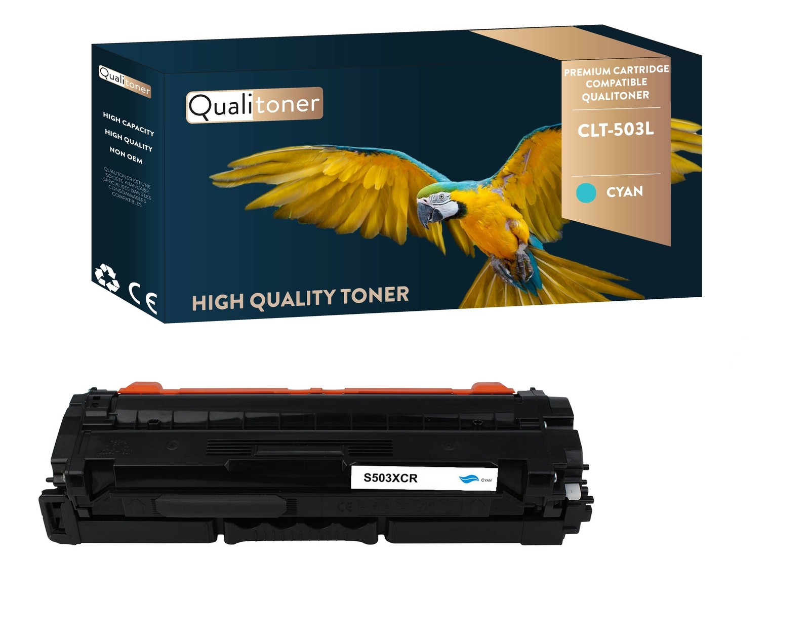 Toner CLT-503L cyan Qualitoner haute capacité pour des impressions sans trace ni bavure