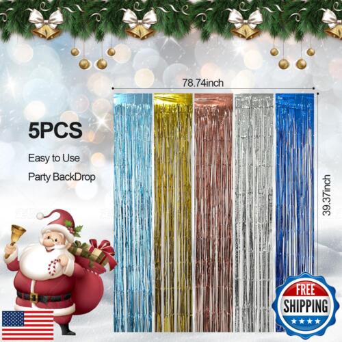 Foil Curtain Backdrop Metallic Tinsel Foil Fringe Curtains Photo Booth Props - Picture 5 of 5