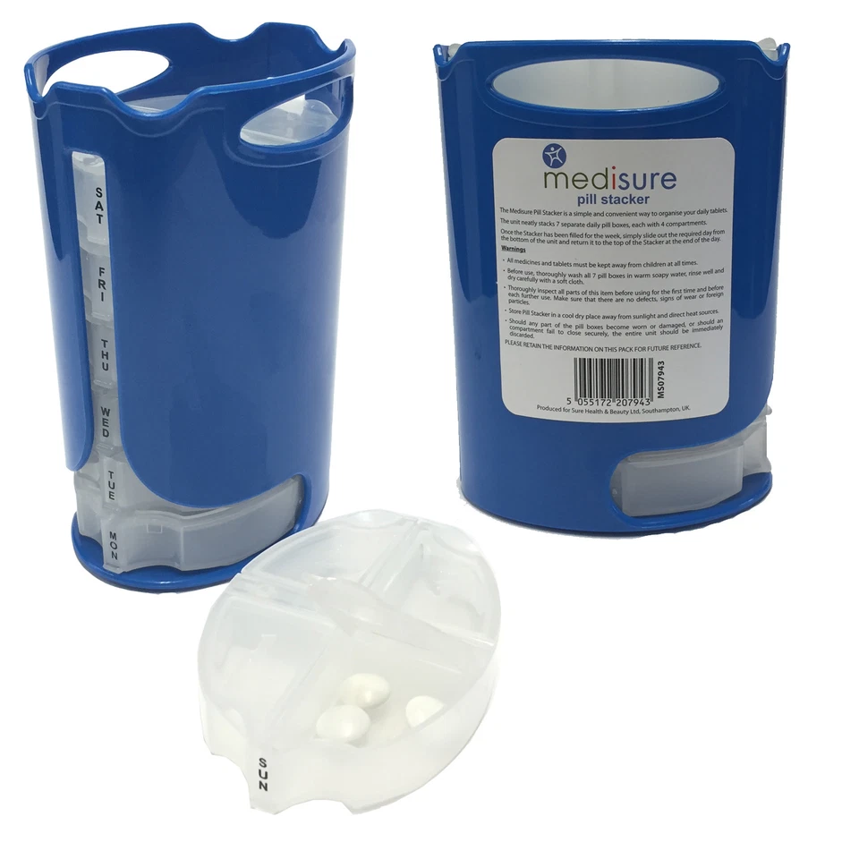 Medisure Gesundheitswesen Medikamente Pille Tablette Wochenorganizer Turm Stapelbox