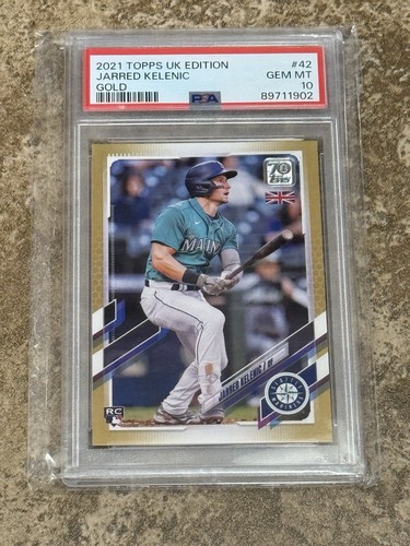 Jarred Kelenic /25 GOLD PSA 10 ROOKIE CARD RC 2021 Topps UK Edition #42 - Picture 6 of 6